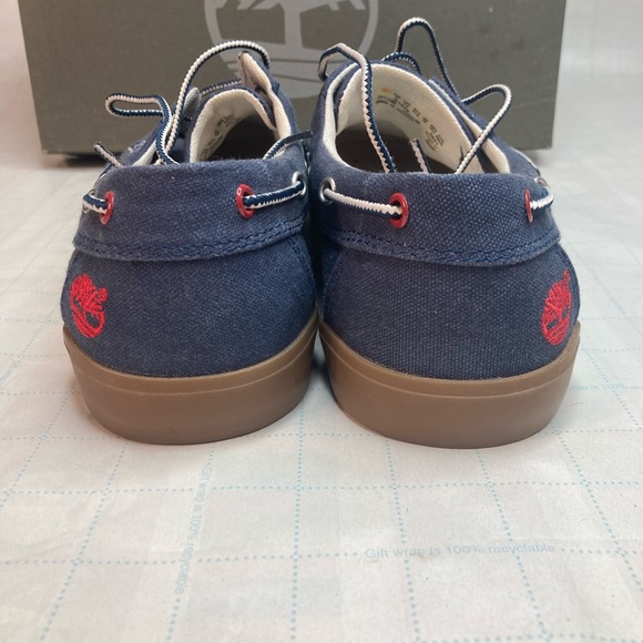 Timberland TB0A1575 Men's Navy Washed/White Newport Bay 2 Eye Boat Shoes - Picture 6 of 16